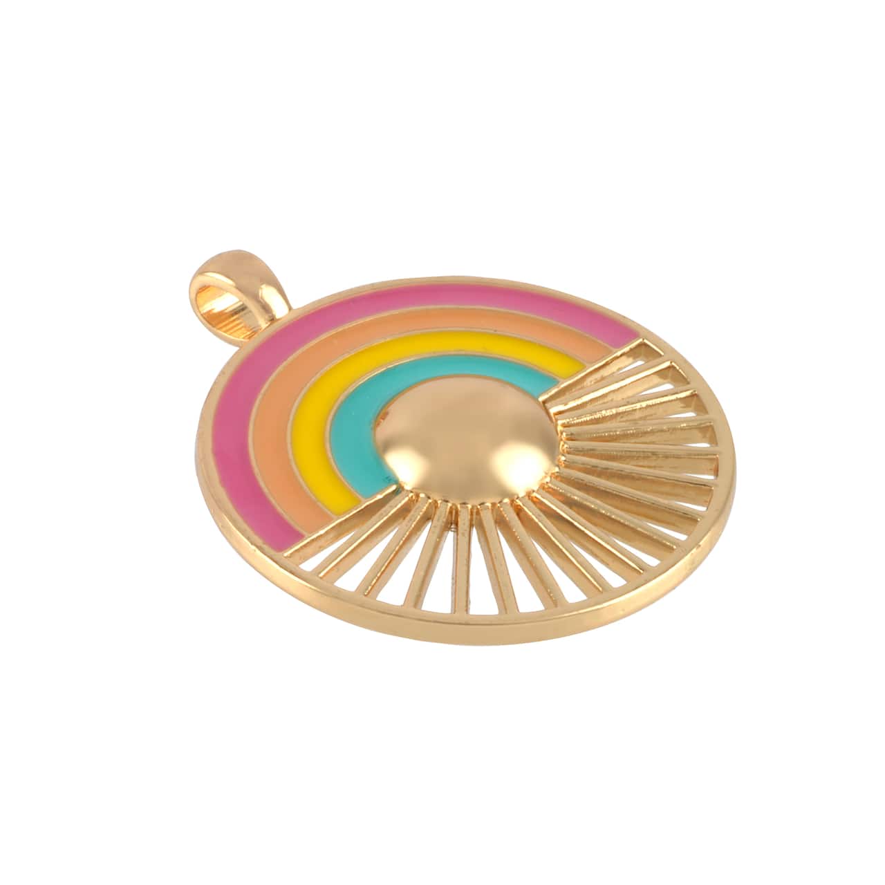 Rainbow Burst Circle Pendant by Bead Landing™